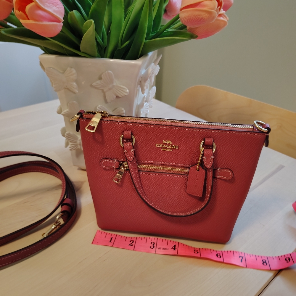 Coach Purse Mauve Pink Purse Bag Leather Handbag - Picture 6 of 7